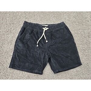 Raw Yarn Industries Shorts Mens M Black Inseam: 6" Corduroy Pull On Drawstring